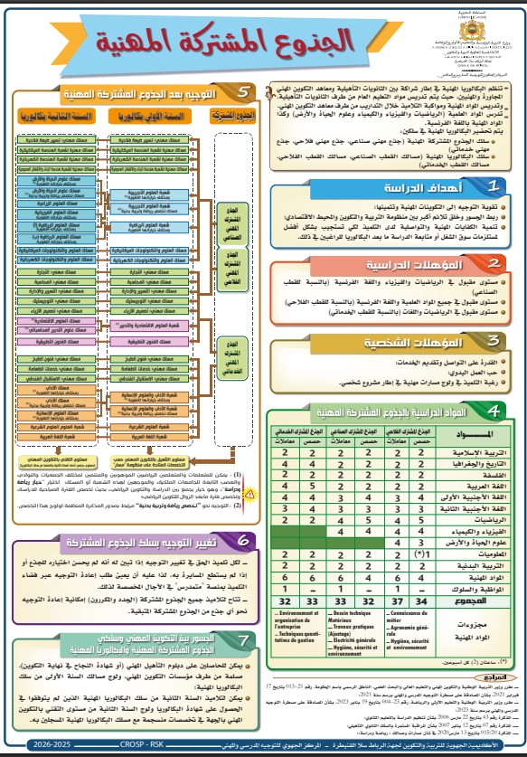 الجذع المشترك للتعليم المهني