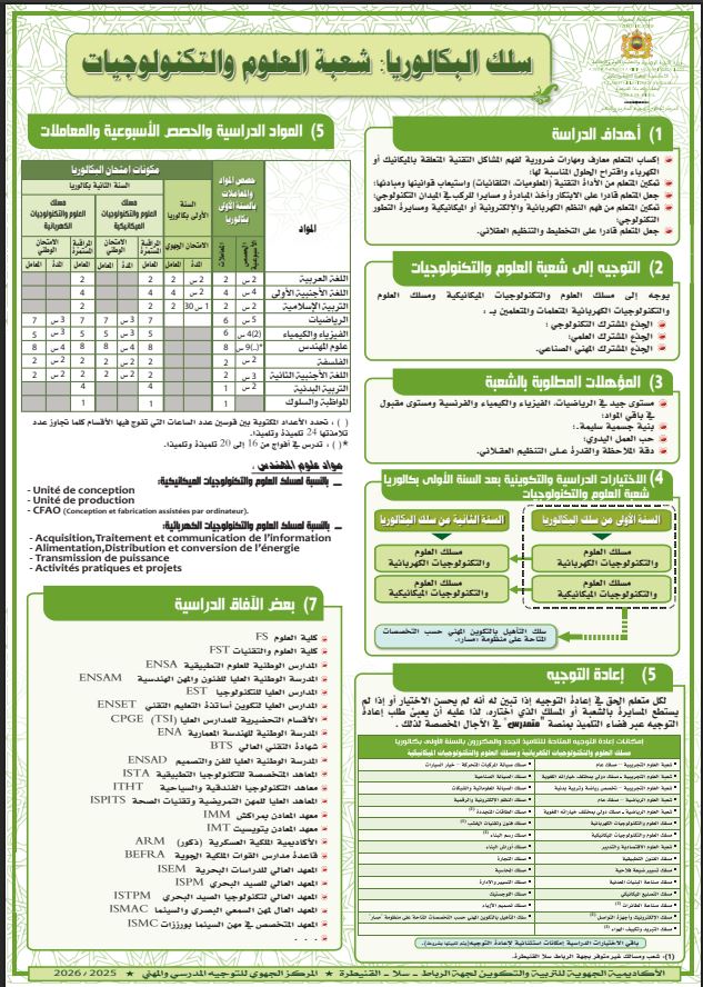 مسلك التكنولوجيات الميكانيكية والكهربائية